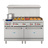 60 in. Dual Oven Commercial Range with 48 in. Griddle and 2 Burners in Stainless-Steel (KM-CRG482-NG)